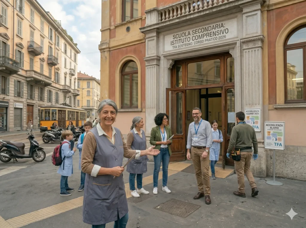 ATA posti disponibili: personale ATA all'ingresso di una scuola