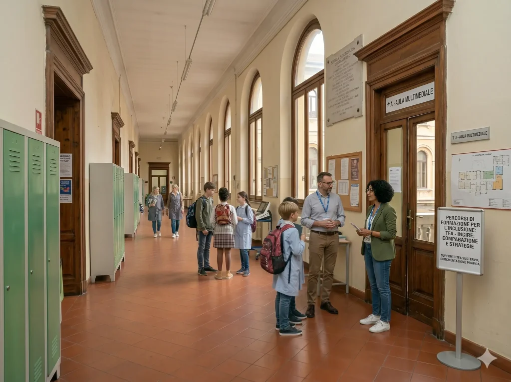 ATA posti disponibili: corridoio scolastico con alunni e docenti