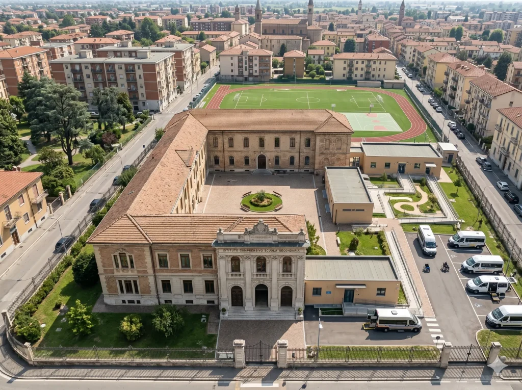 Chi è il Personale ATA: edificio scolastico visto dall'alto