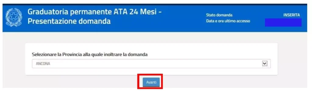 Come compilare la domanda d'iscrizione ATA 24 mesi: un'immagine tratta dalla Guida del Mim
