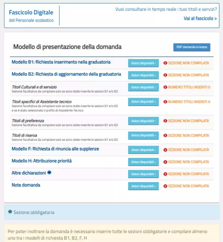 Come compilare la domanda d'iscrizione ATA 24 mesi: un'immagine tratta dalla Guida del Mim