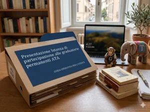 Come compilare la domanda d'iscrizione ATA 24 mesi: la Guida cartacea del MIM su una scrivania