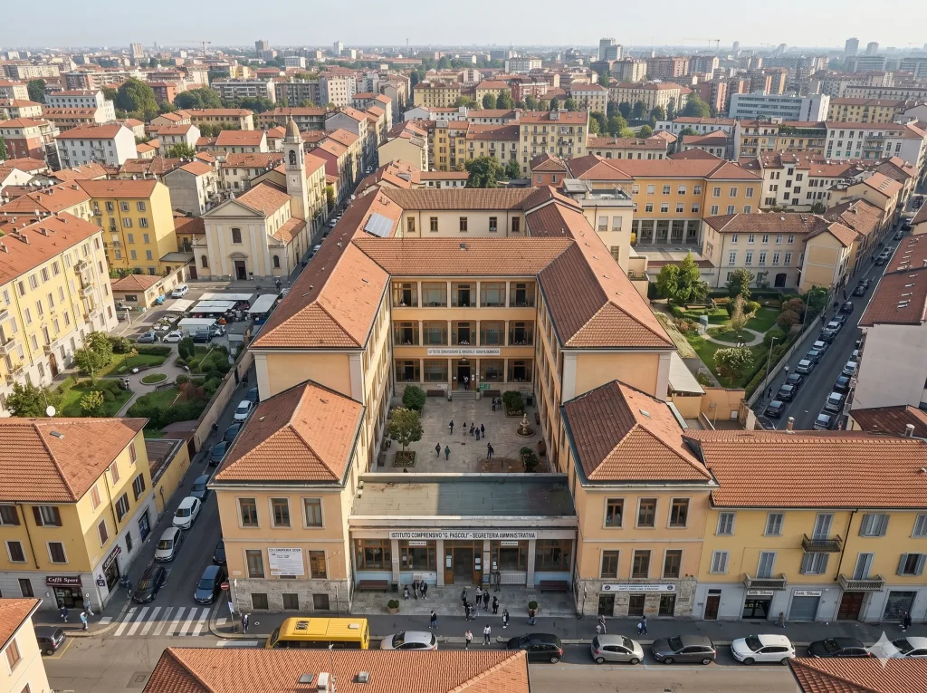 Come diventare personale ATA: edificio scolastico visto dall'alto