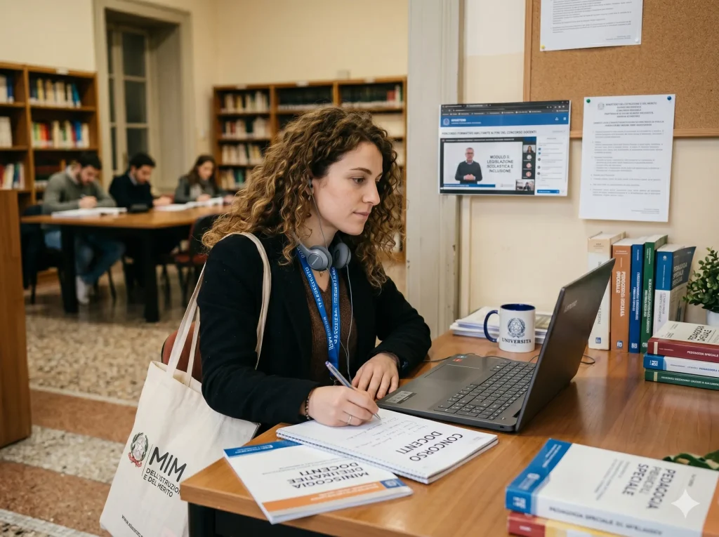 Come diventare insegnante nel 2026: aspirante docente segue un corso online
