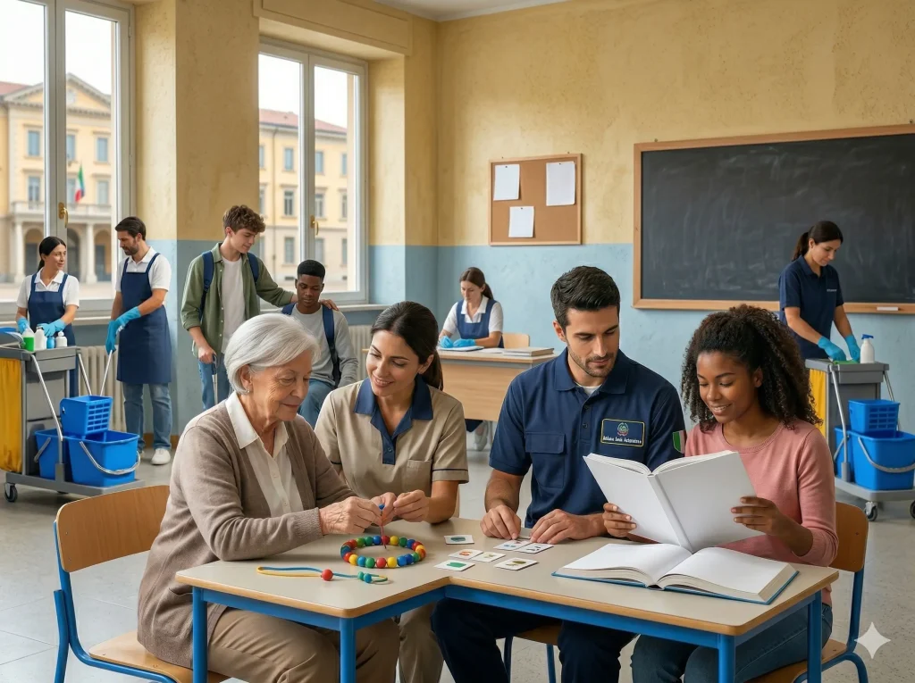Corso OSA: Operatori OSA in un'aula scolastica