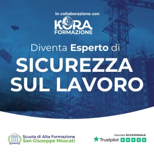 Banner pubblicitario del webinar "Esperto Sicurezza sul Lavoro e Formatore", in collaborazione con Kora Formazione