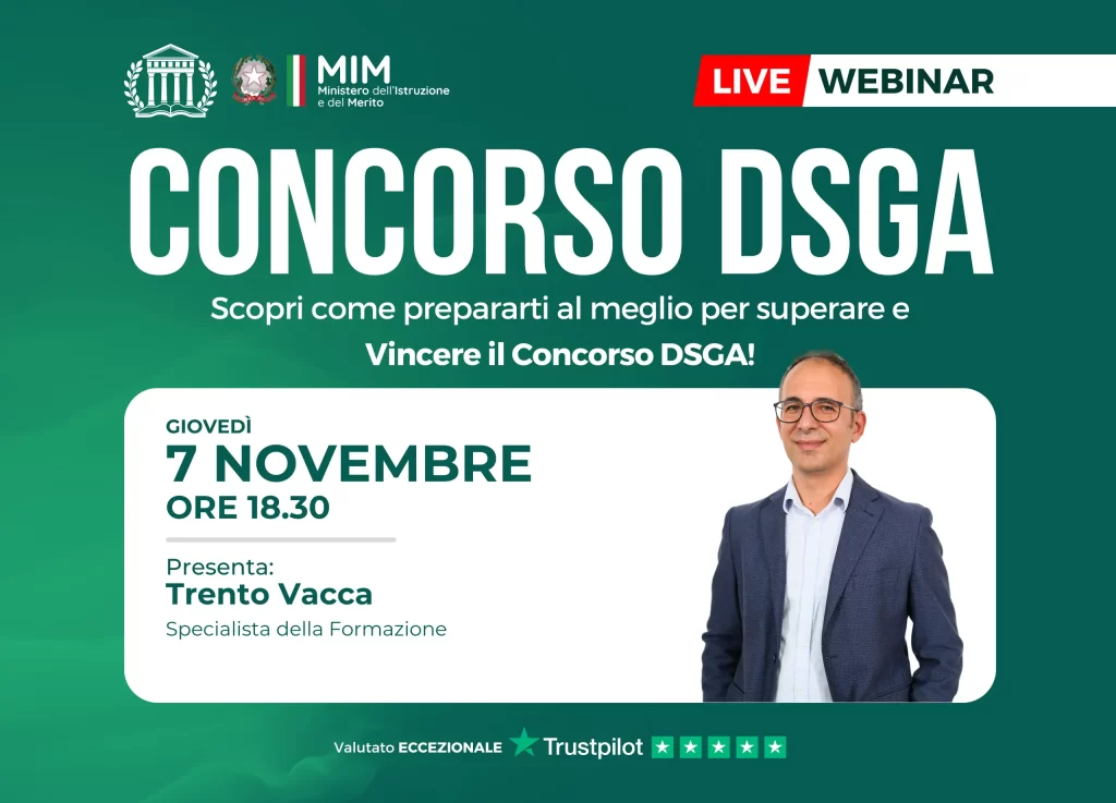 Webinar sul concorso DSGA, per scoprire come prepararti al meglio e vincere il concorso DSGA