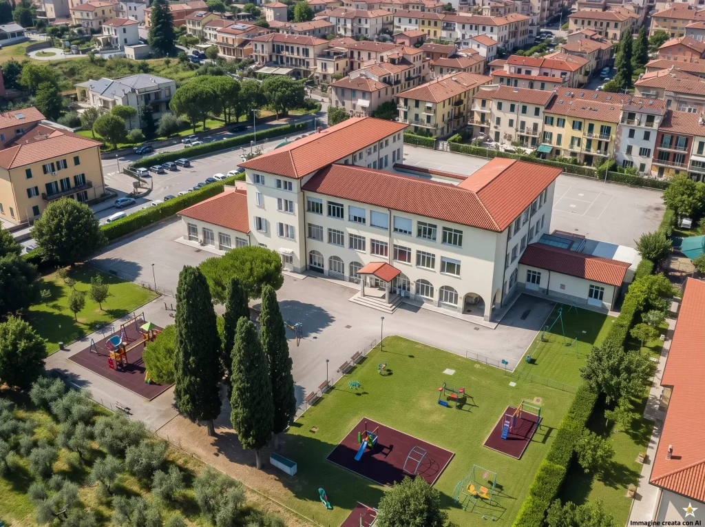 Carta Docenti: edificio scolastico visto dall'alto