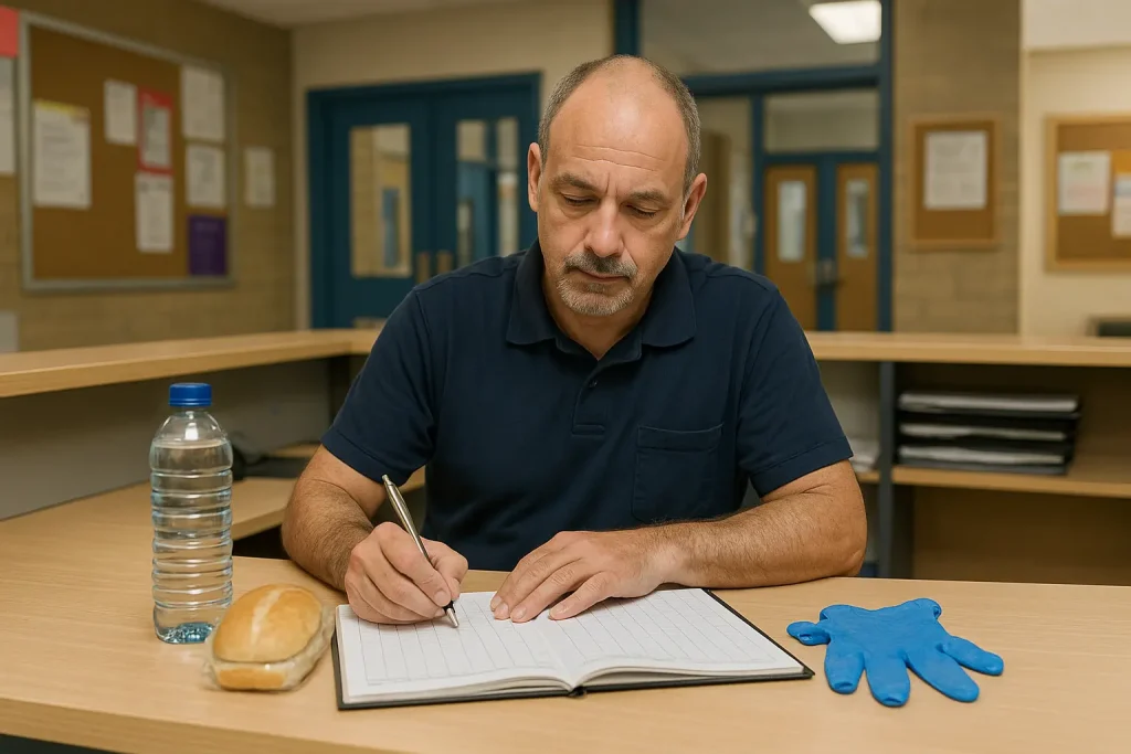 collaboratore scolastico compila il registro