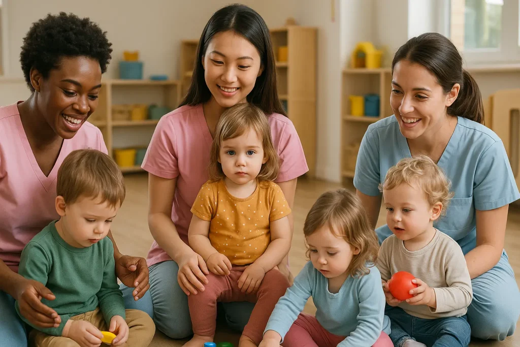 Operatrici OSI assistono bambini