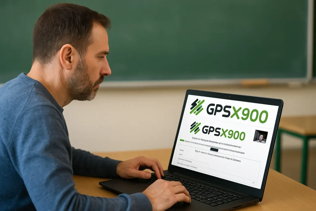 docente consulta GPSX900 al pc