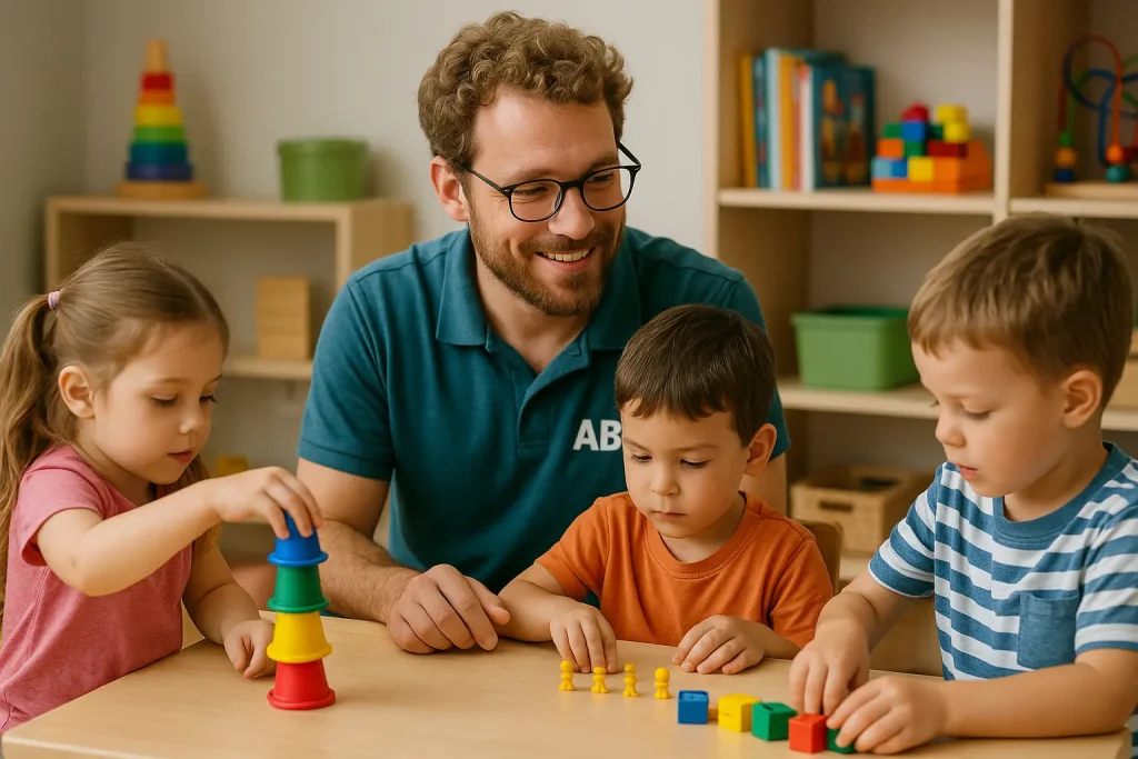 Tecnico ABA alle prese con alcuni alunni autistici
