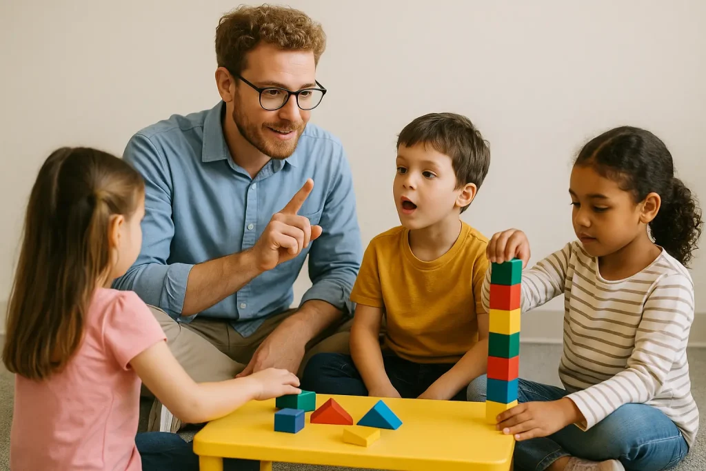Tecnico Aba con alcuni alunni autistici
