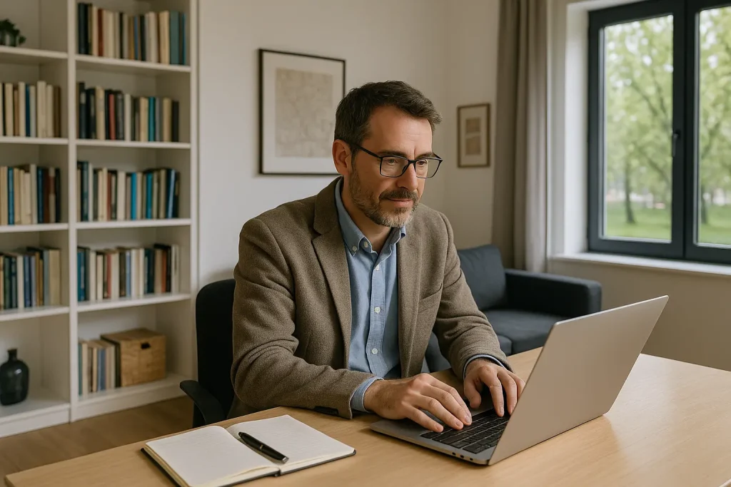 docente studia alla propria scrivania