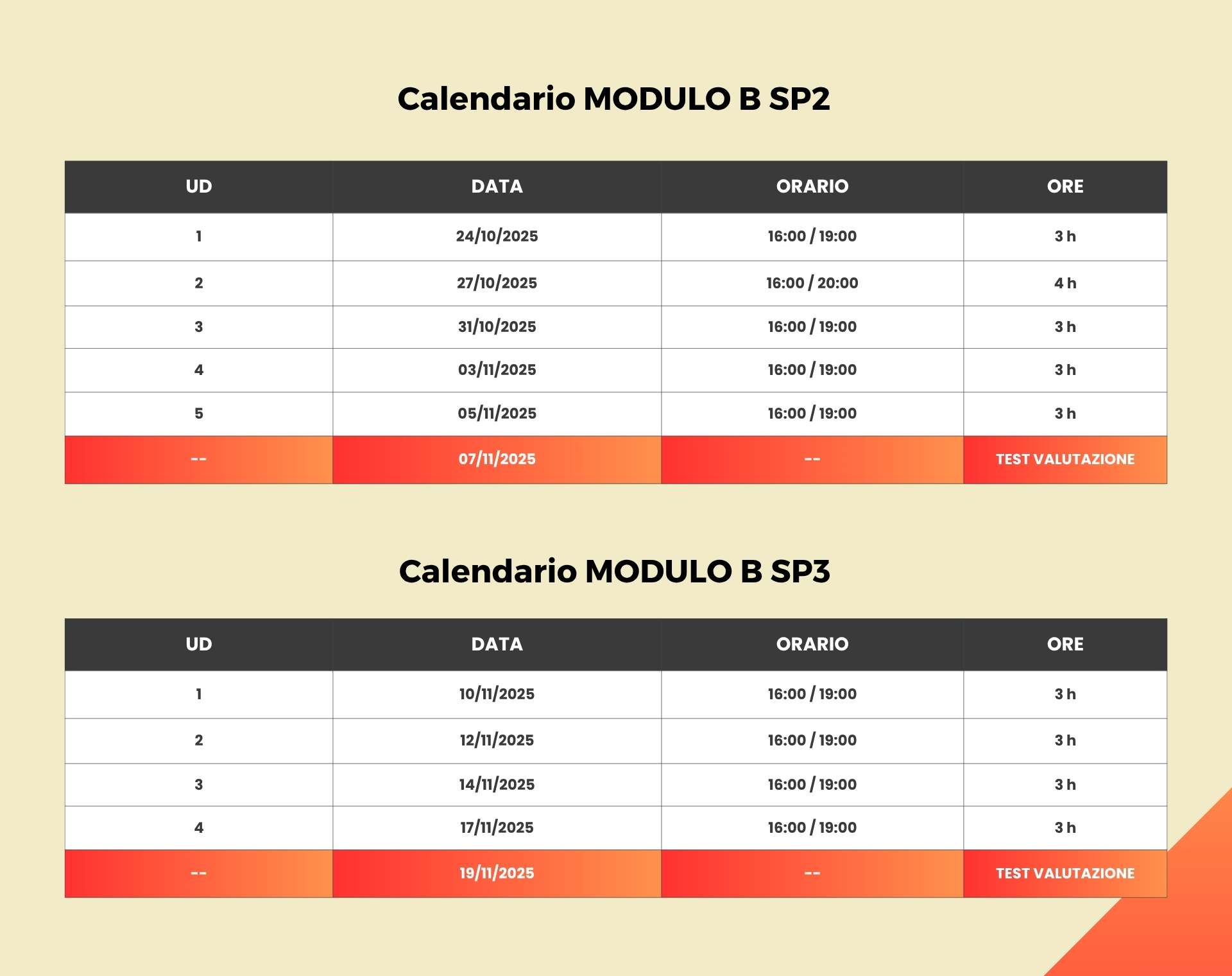 Calendario KORA