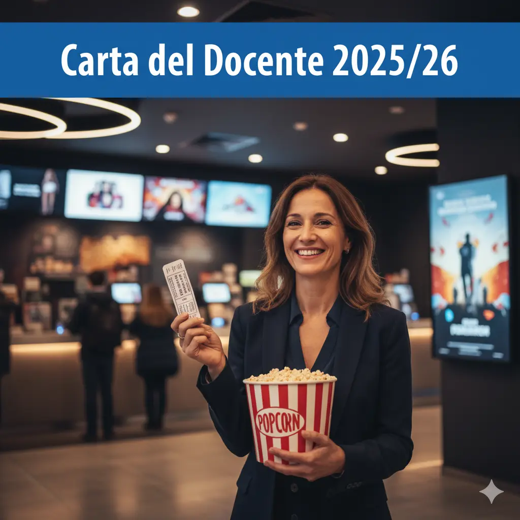 Docente che va al cinema utilizzando la Carta del Docente 2025/26