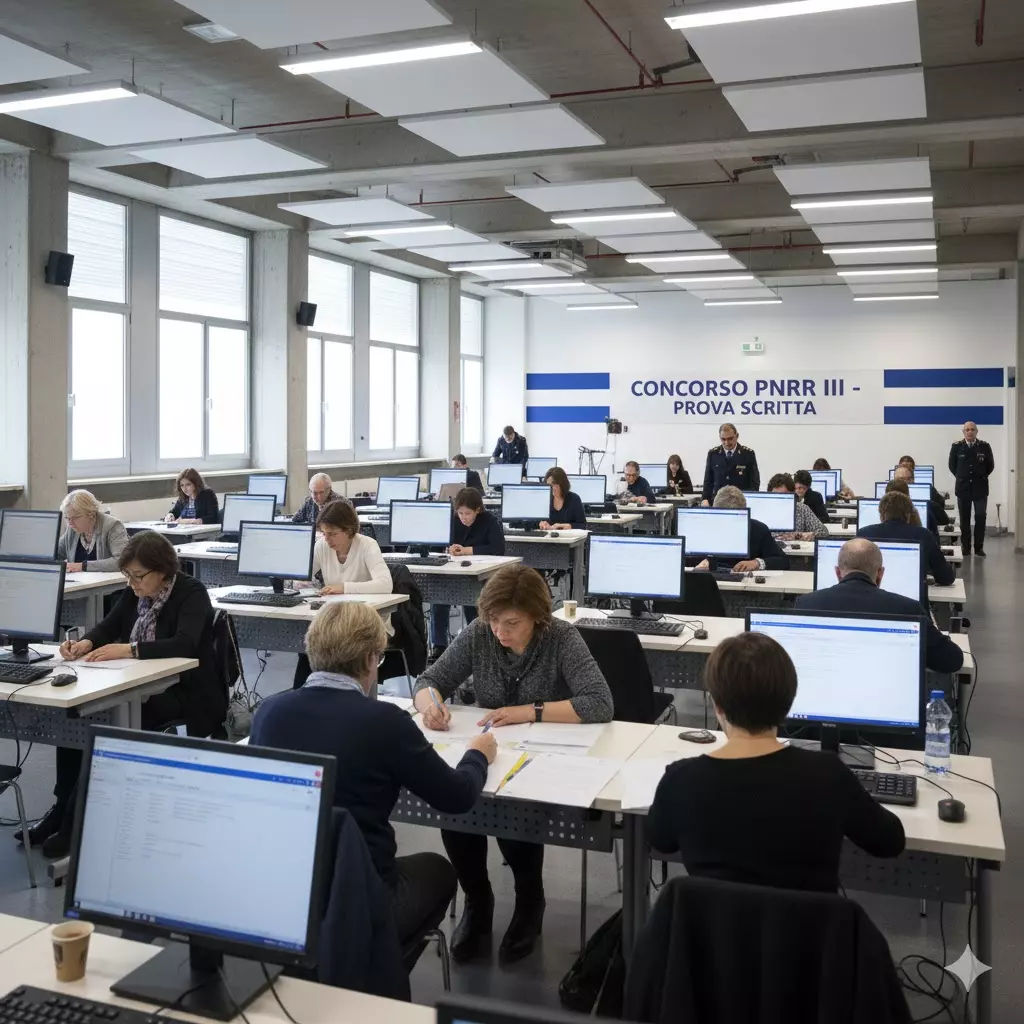 Prova scritta concorso docenti PNRR3: insegnanti che svolgono la prova