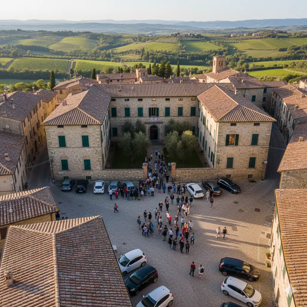 Accredia verifica Certificazione: edificio scolastico visto dall'alto