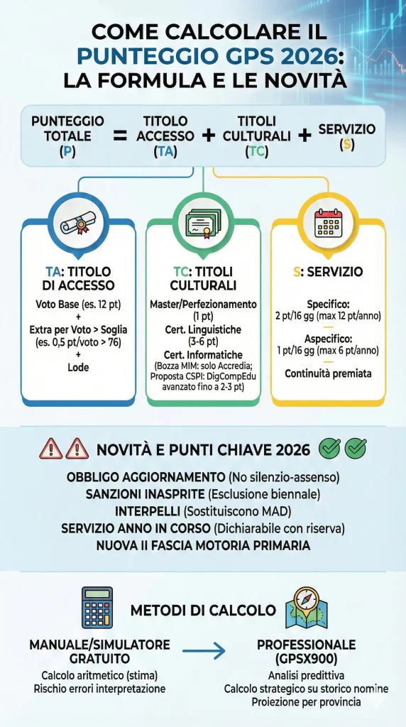 Come Calcolare il Punteggio GPS 2026: infografica riassuntiva