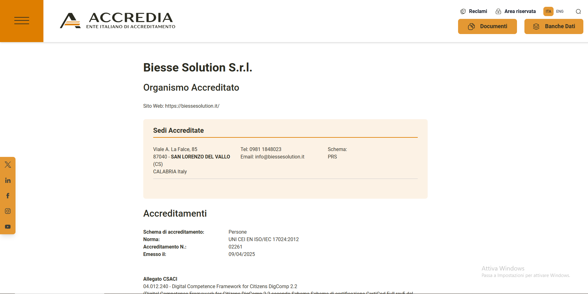 Scuola Moscati è accreditata Accredia
