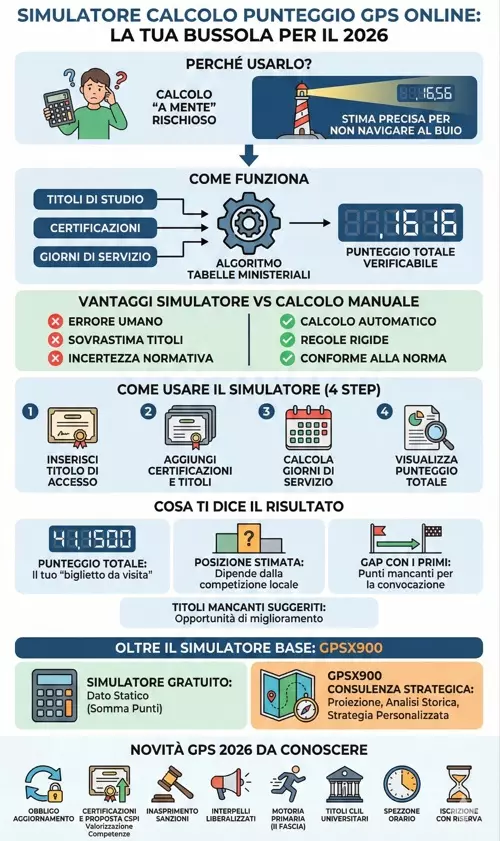 Simulatore Calcolo Punteggio GPS Online: infografica riassuntiva