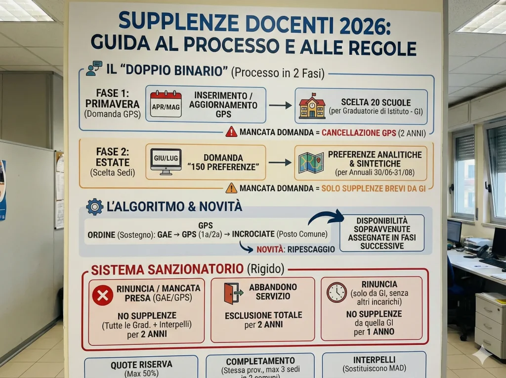 Supplenze docenti 2026: infografica riassuntiva