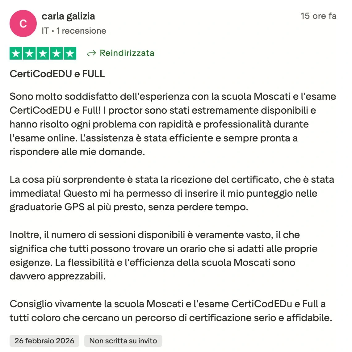 Recensione studente 10