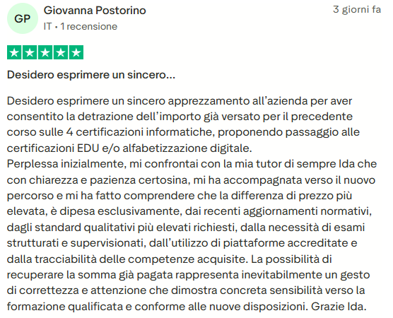 Recensione studente 1