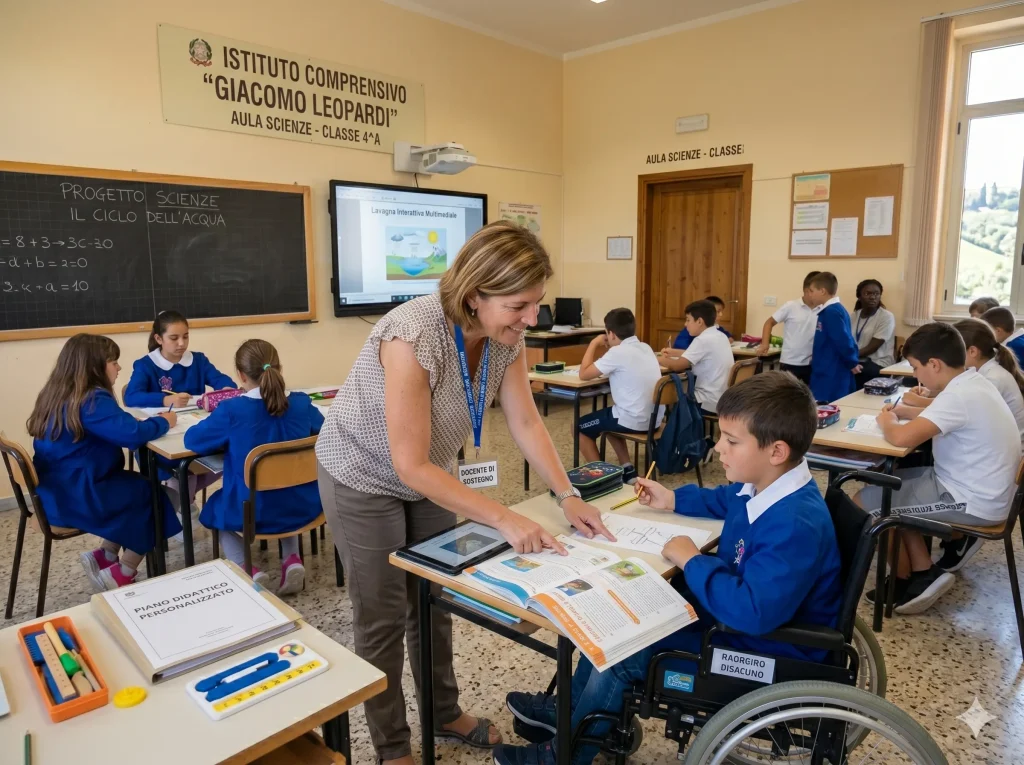 Assunzioni GPS sostegno prima fascia 2026/2027: docente di sostegno in classe durante una lezione