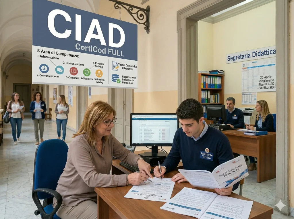 Personale ATA alle prese con la CIAD in segreteria scolastica