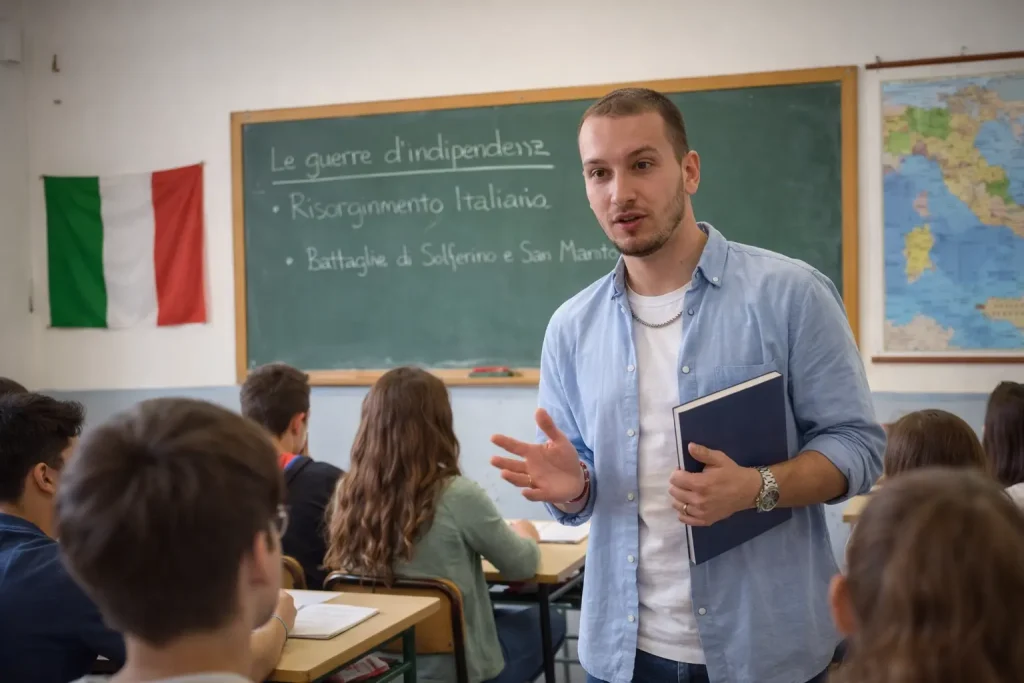 Organici docenti 2026-2027: docente in classe durante la lezione