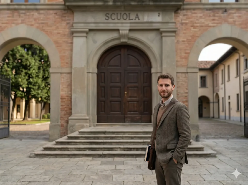 TFA Sostegno 2026 prove preselettive: docente davanti ad una scuola