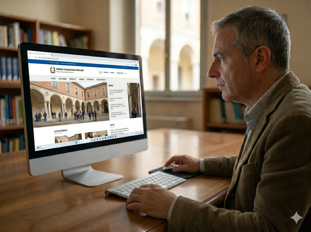 TFA Sostegno come prepararsi: docente davanti al monitor di un PC cerca info sul TFA