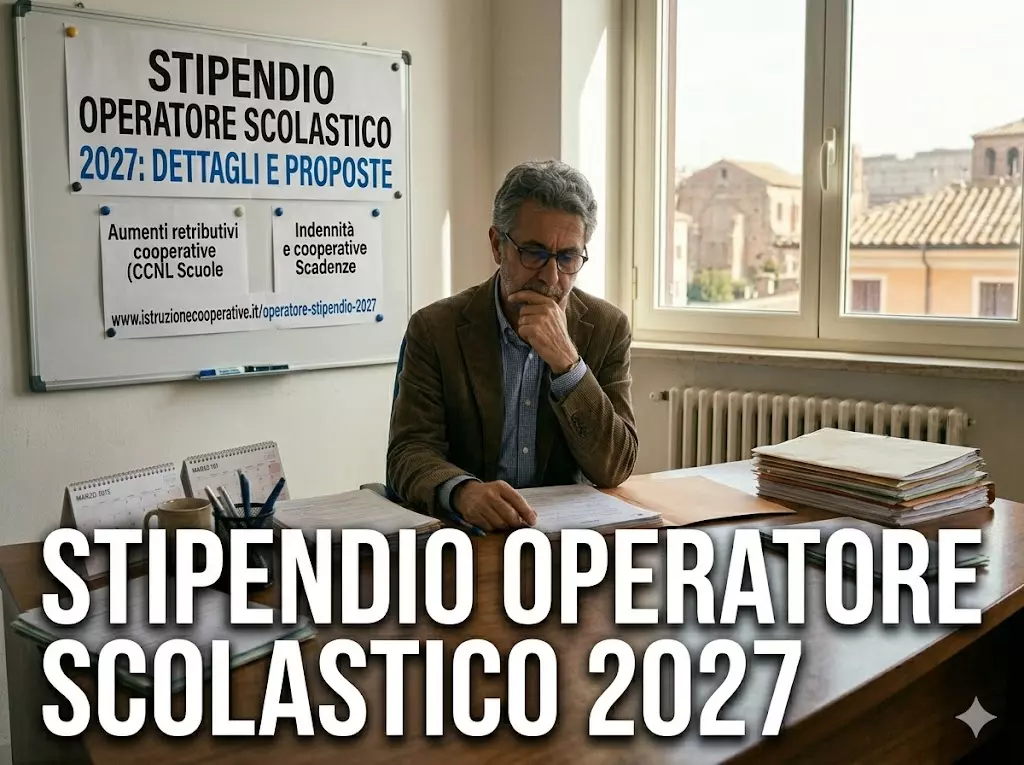Lo stipendio Operatore Scolastico parte da 17.879,93 euro lordi annui in prima fascia di anzianità