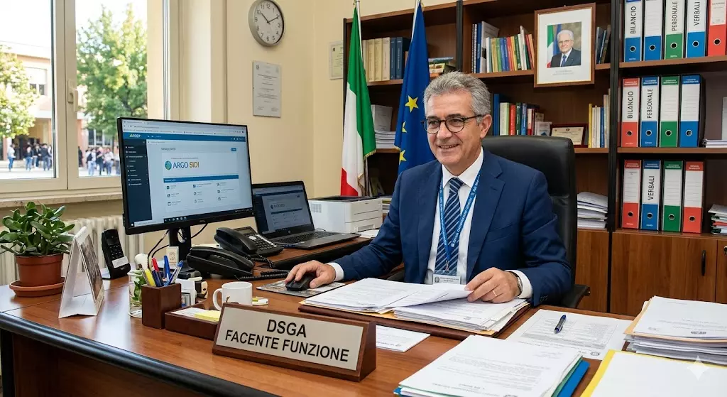 Il DSGA facente funzione è l'assistente amministrativo che assume temporaneamente le funzioni di Direttore dei Servizi Generali e Amministrativi