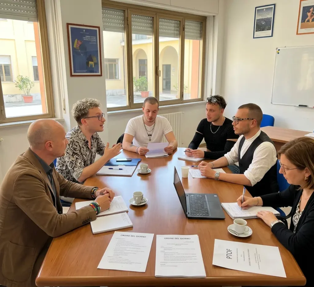 Organici dirigenti scolastici ed ex DSGA 2027-2030: DS durante una riunione con DSGA e docenti