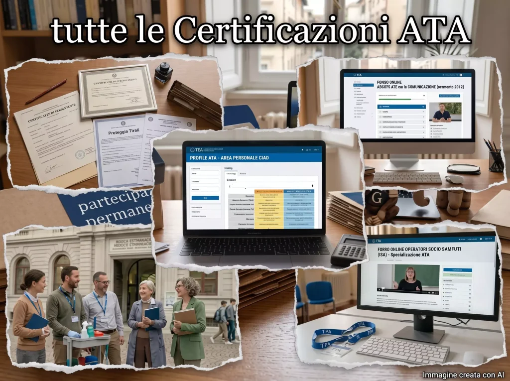 La scritta "tutte le Certificazioni ATA" e vari riquadri con certificazioni