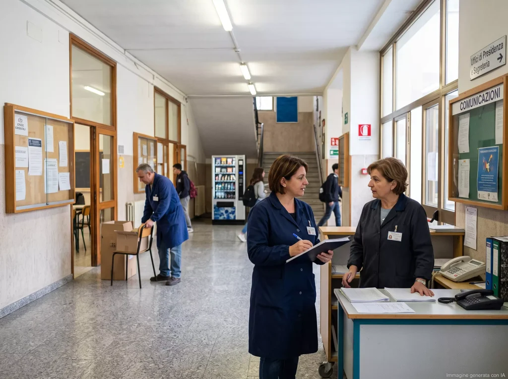 Valutazione titoli ATA 3 fascia: alcune figure ATA in una scuola.